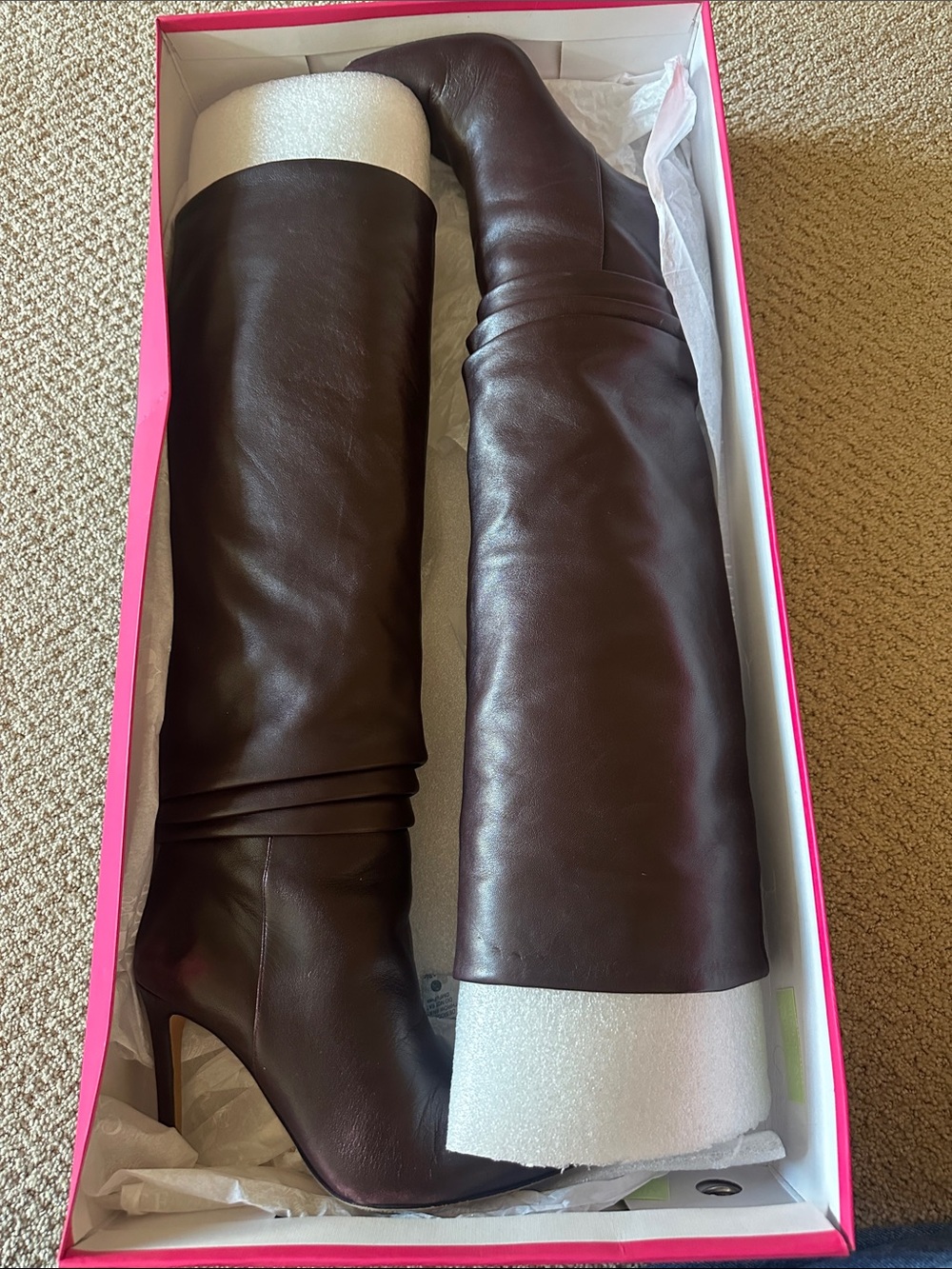 Vince Camuto Women's Brown Leather Knee-High Stiletto Boots size 7